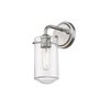 Z-Lite Delaney 1 Light Wall Sconce, Brushed Nickel & Clear 471-1S-BN
